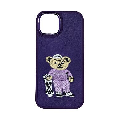 Panda With Skateboard Phone Case purple iPhone 15 models