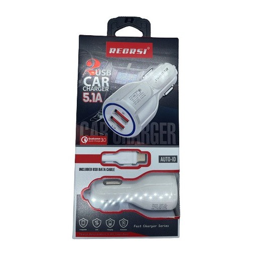 RECRSI 2 USB Charger CAR-10 White