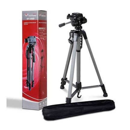 Weifeng WT-3520 Professional Portable Aluminum Alloy Tripod Max Load 3KG w/ 3-Way Panel Ballhead w Portable Bag for DSLR Phone