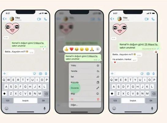 WhatsApp Message editing feature